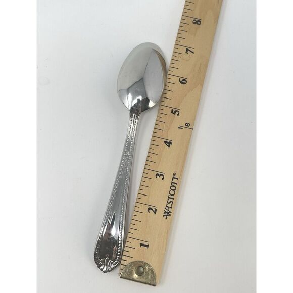 Lenox BEAD Stainless 18/10 Glossy Dinner Soup Spoon 7” Set Of 4 Replacement - Picture 2 of 5